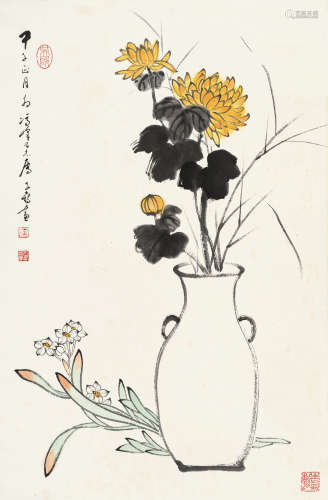 徐子鹤（1916～1999） 清供 立轴 设色纸本