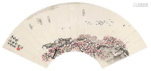 宋文治（1919～1999） 江南春 扇面 设色纸本