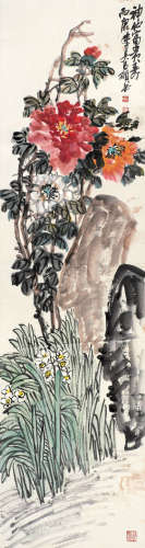 吴昌硕（1844～1927） 神仙富贵寿 立轴 设色纸本