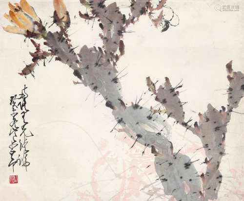 赵少昂（1905～1998） 仙人掌 立轴 设色纸本