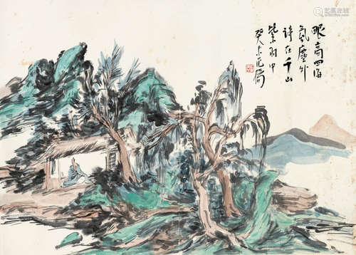 范扬（b.1955） 眼高四海氛尘外 镜心 设色纸本