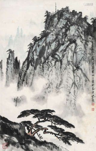 魏紫熙（1915～2002） 黄山松云 镜心 设色纸本