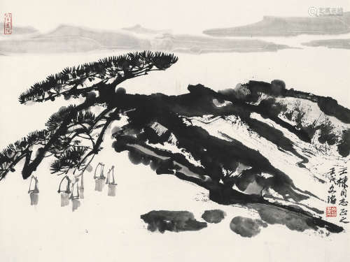 宋文治（1919～1999） 松风帆影 立轴 水墨纸本