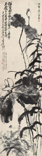 刘玉庵（？～1926） 荷花 镜心 水墨纸本