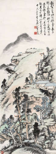 赵云壑（1874～1955） 仿八大山水 立轴 设色纸本