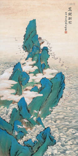 张充和（1914～2015） 万鹤朝宗 立轴 设色纸本