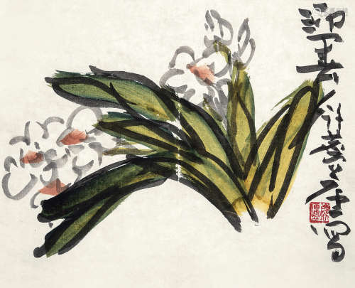许麟庐（1916～2011） 迎春 镜心 设色纸本