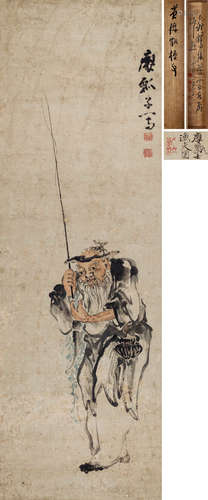 黄慎（1678～1768） 渔夫 立轴 设色纸本