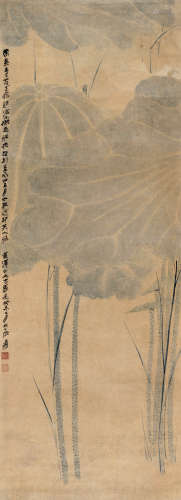 张大千（1899～1983） 没骨荷花 镜心 设色纸本