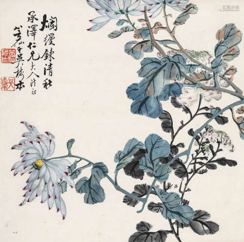 吴笠仙（1869～1938） 烂漫錬清秋 立轴 设色纸本