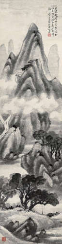黄山寿（1855～1919） 风雨归舟 立轴 水墨纸本