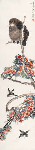 吴淑娟（1853～1930） 花间闹 立轴 设色纸本