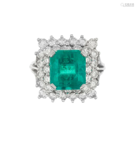 Emerald and Diamond Ring