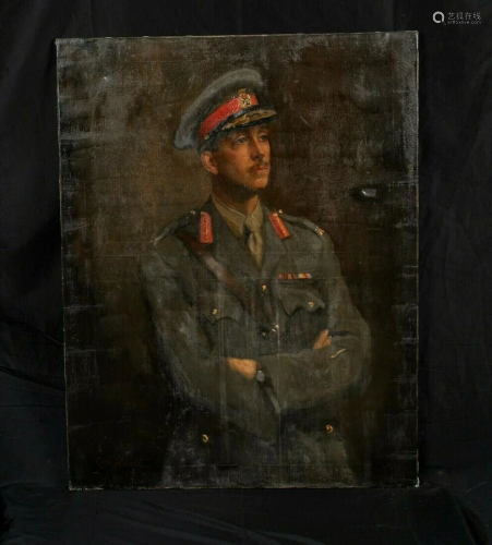 1919 WWI Portrait Oil Painting