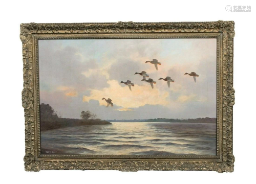 Ducks Flying Oil Painting