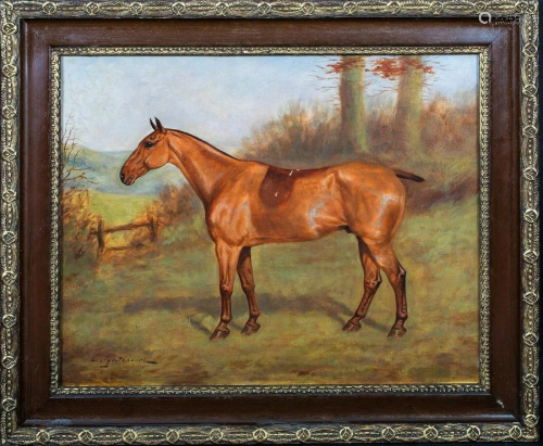 Chestnut Hunter Horse Oil Painting