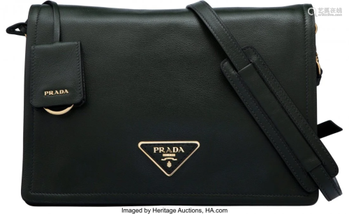 Prada Green Glace Leather Crossbody Bag Conditio