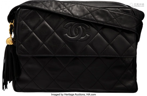 Chanel Black Quilted Lambskin Leather Crossbody