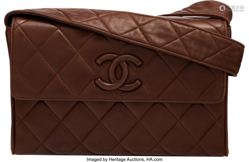 Chanel Brown Quilted Lambskin Leather Crossbody