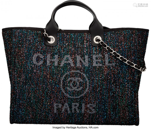 Chanel Multicolor Sequin Deauville Tote Bag with