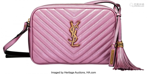 Saint Laurent Metallic Pink Matelassé Calfskin