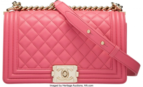 Chanel Pink Quilted Calfskin Leather Medium Boy