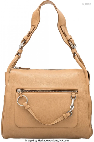 Prada Tan Vitello Daino Leather Shoulder Bag Con