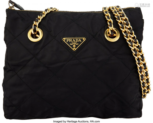 Prada Black Quilted Nylon Shoulder Bag Condition