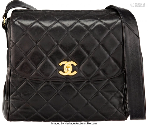 Chanel Vintage Black Quilted Lambskin Leather Cr