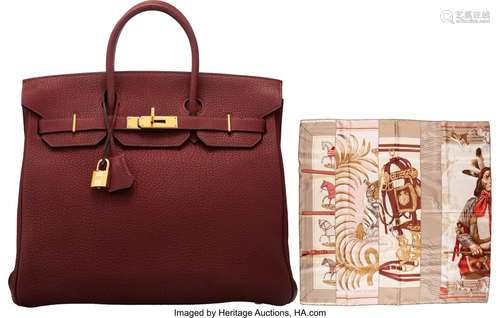 Hermès 32cm Rouge H Fjord Leather HAC Birkin Ba