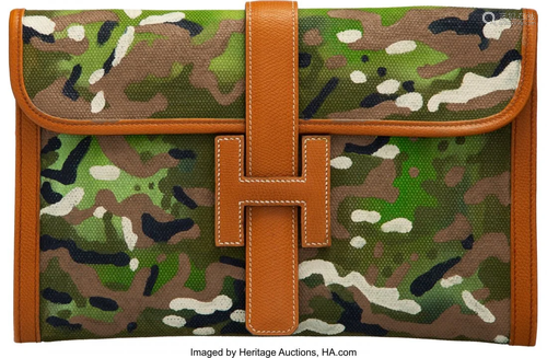 Hermès Vintage Customized Green Camouflage Toil