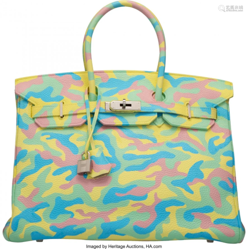 Hermès 35cm Customized Multi-Color Camouflage C