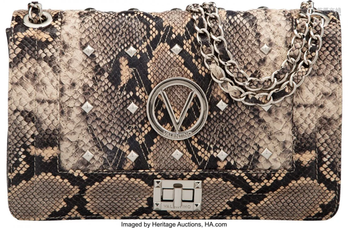 Valentino Neutral Snake Embossed Leather Alice B