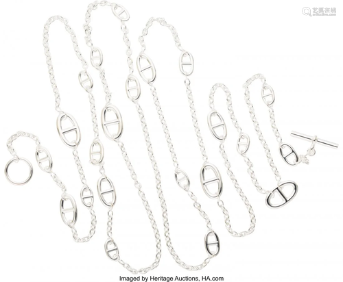 Hermès Sterling Silver Farandole Long Necklace