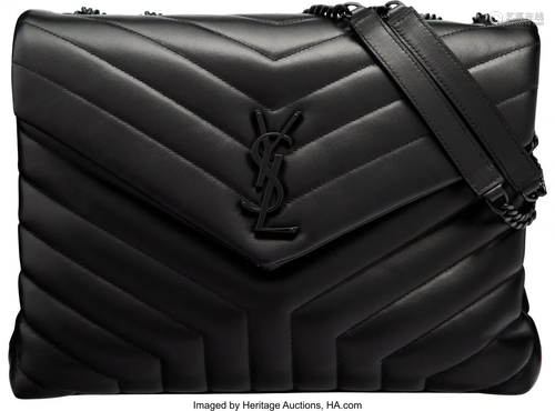 Saint Laurent Black Matelassé Calfskin Leather