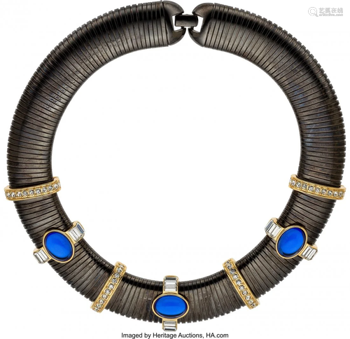 Yves Saint Laurent Vintage Jewel Gunmetal Choker