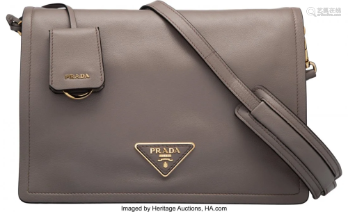 Prada Gray Glace Leather Crossbody Bag Condition