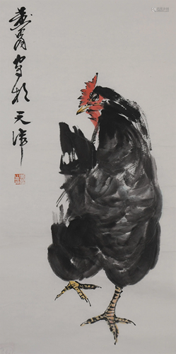 A CHINESE PAINTING OF ROOSTER