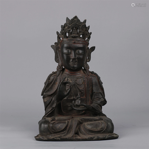 A CHINESE BRONZE STATUETTE OF BUDDHA