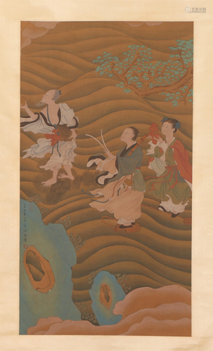 A CHINESE PAINTING OF FIGURES