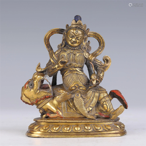 A CHINESE GILT BRONZE STATUETTE OF BUDDHA