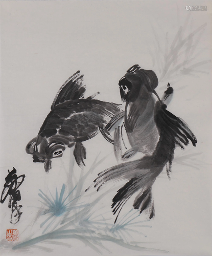 A CHINESE PAINTING OF FISH