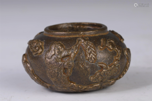 A CHINESE BRONZE CHILDREN-AT-PLAY WATER POT