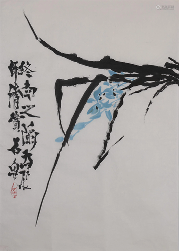 A CHINESE PAINTING OF ORCHID