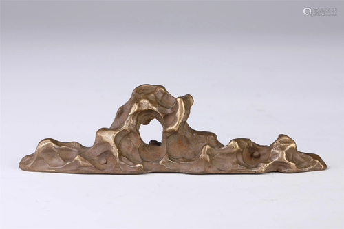 A CHINESE BRONZE BRUSH REST