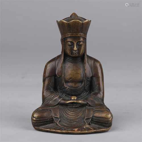 A CHINESE BRONZE STATUETTE OF EMINENT MONK