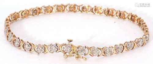 Diamond set line bracelet featuring 30 small diamonds, each ...