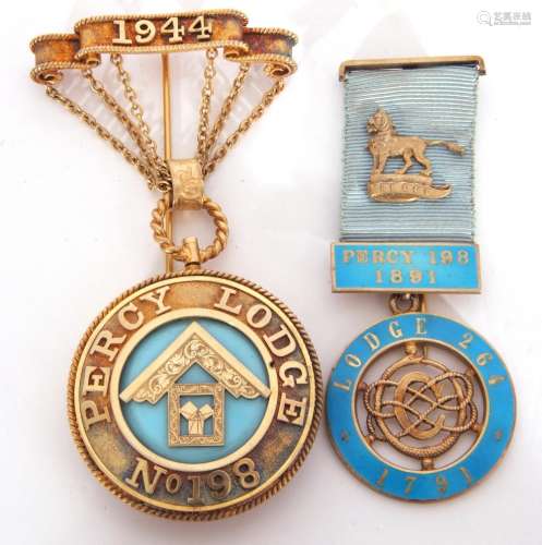 Masonic interest, a silver gilt jewel or medallion, Percy Lo...