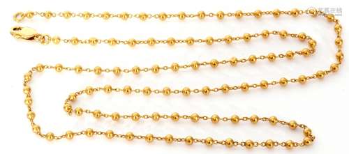 High grade yellow metal chain, oval link and bead design, 29...