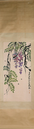 A CHINESE PAINTING OF WISTERIA